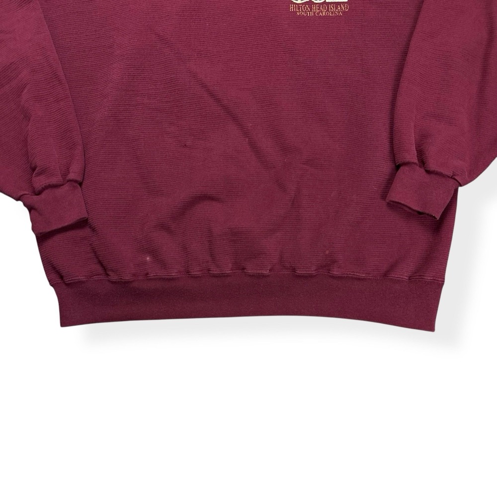 Vintage Hilton Head Island Crimson Red Golf Crewneck Sweatshirt Mens 2XL Jerzees - Picture 4 of 14